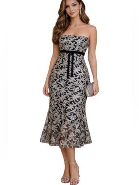 Sam Edelman | Dresses | Sam Edelman Floral Embroidered Strapless Dress |  Poshmark
